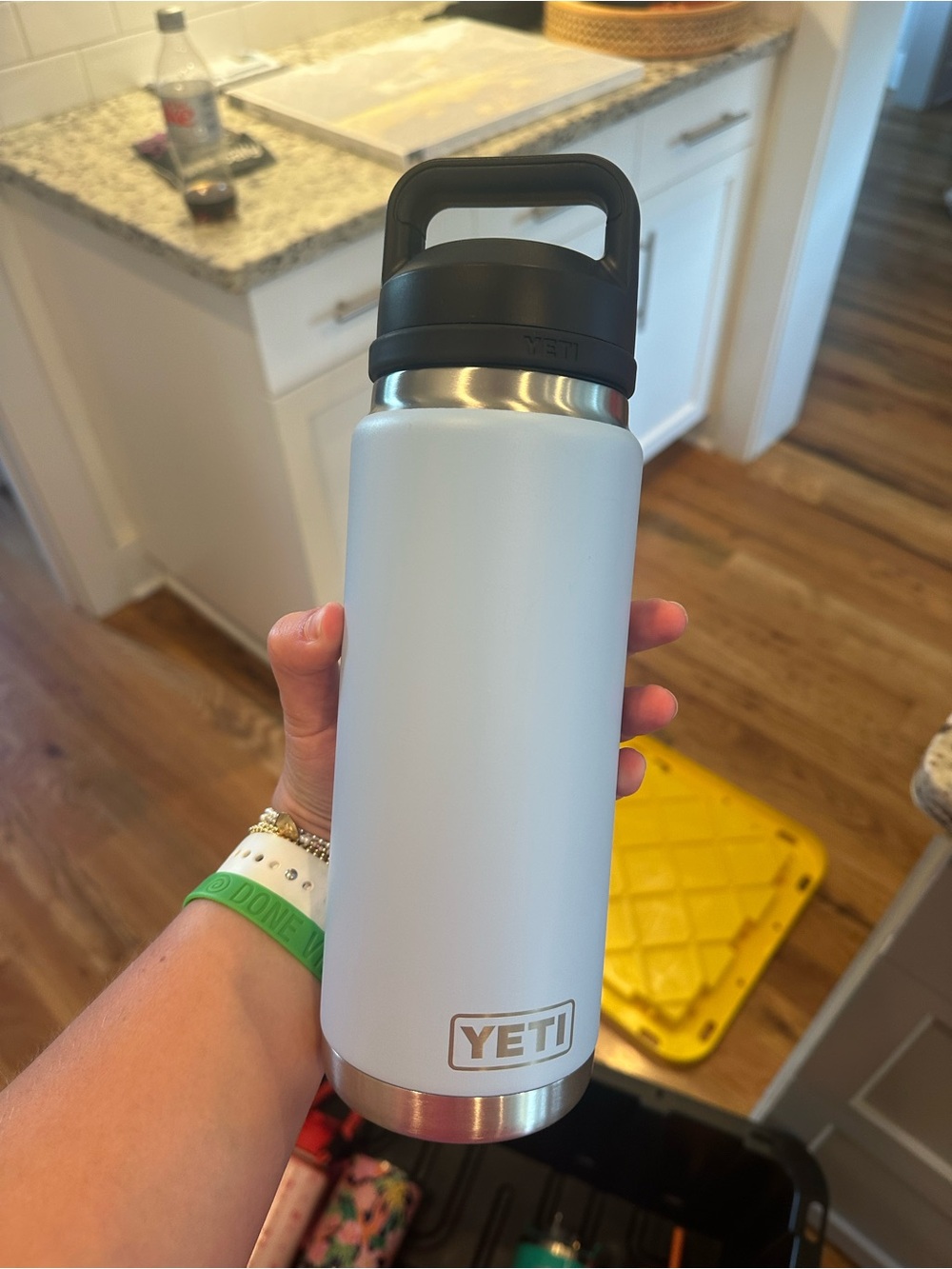 Yeti blue and Black Insulated Bottle with Carry Handle